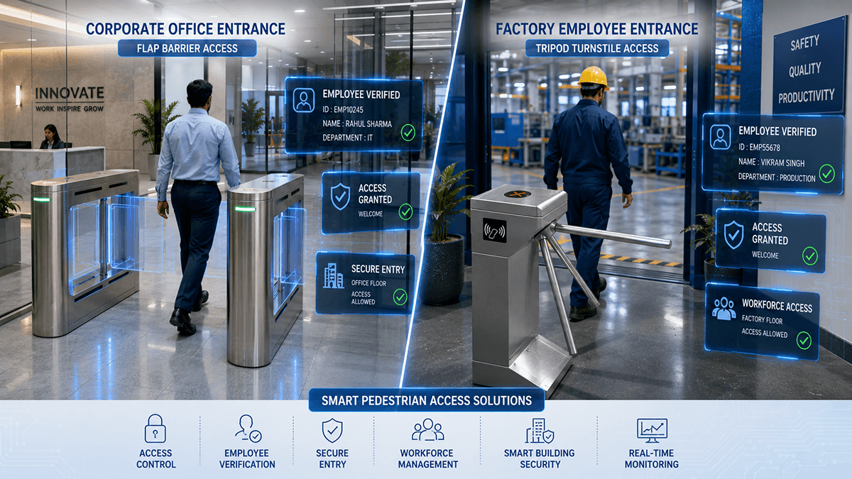Flap Barriers and Turnstiles for Pedestrian Entry